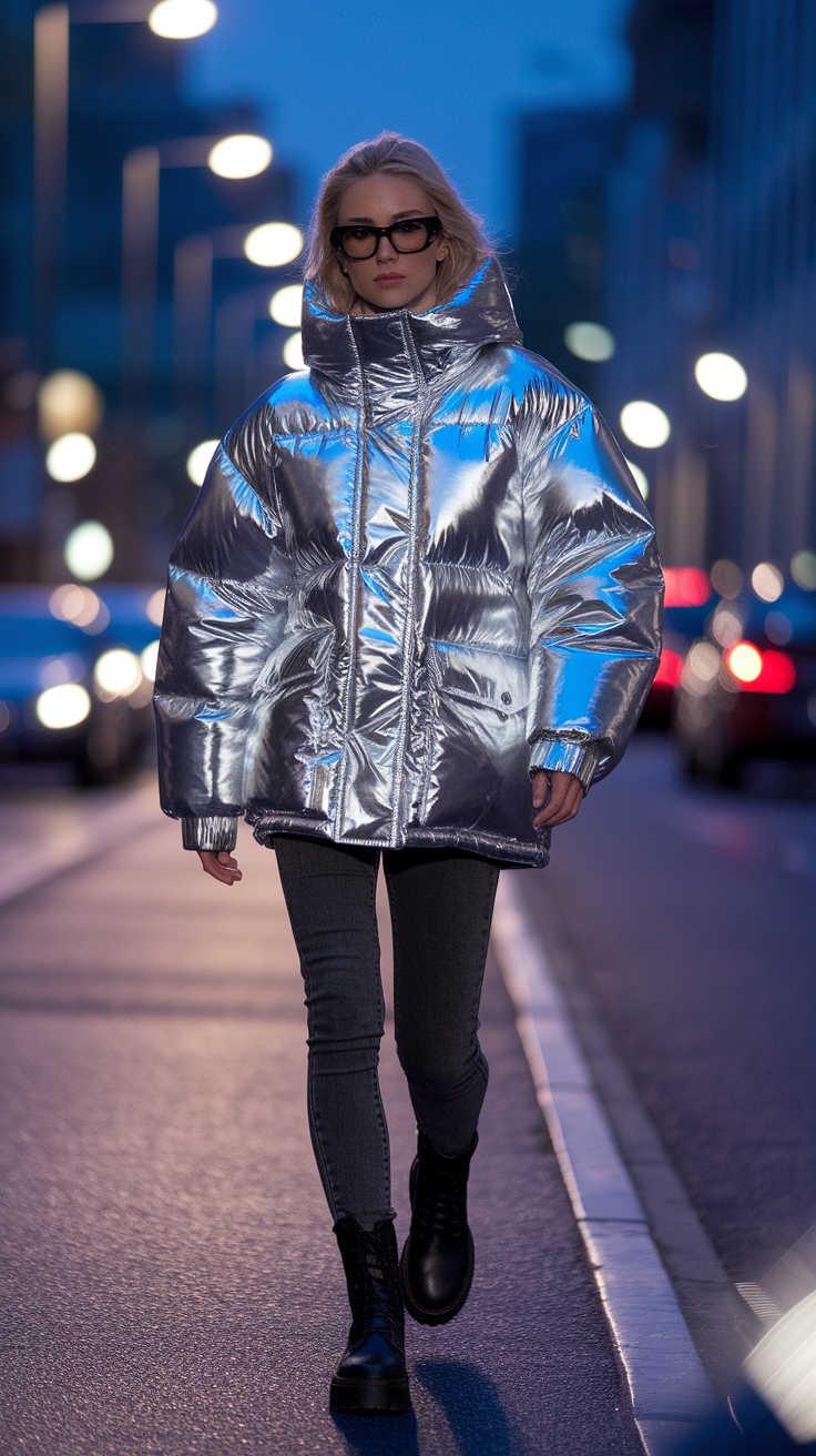 Elevate Your Look with a Metallic Jacket outfit idea