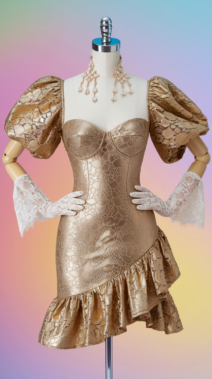 The Allure of a Metallic Lace Dress for Events outfit idea