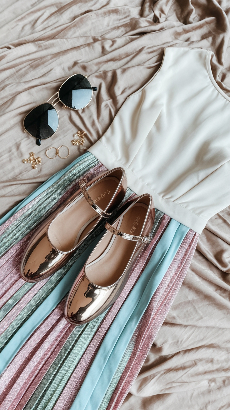 Chic Metallic Mary Janes Outfit for Any Occasion outfit idea