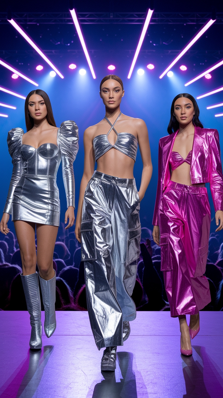 Best Metallic Outfit Ideas for Concerts outfit idea