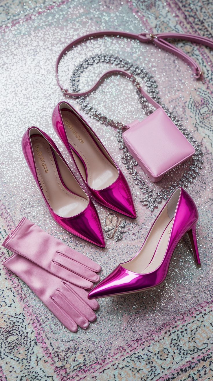 Creating a Chic Metallic Pink Heels Outfit outfit idea