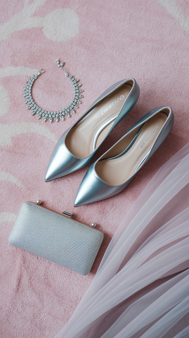 Step Out in Style with Metallic Pointed Heels outfit idea