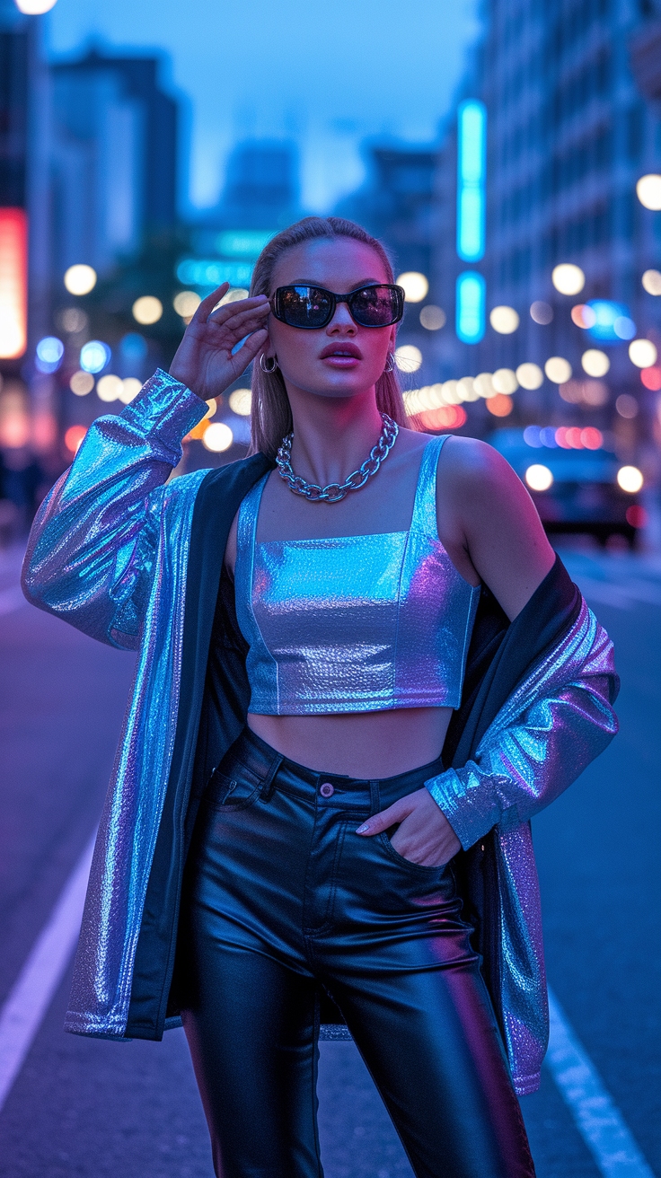 Elevate Your Look with a Metallic Top Outfit outfit idea