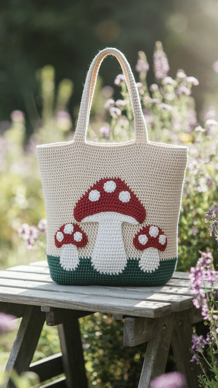 Mushroom Tote Bag Crochet: Fun and Functional Designs outfit idea
