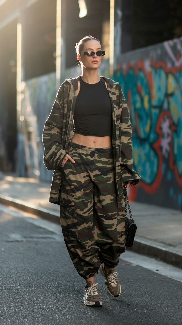 Outfit Inspo Camo Pants: Edgy and Trendy Combinations outfit idea