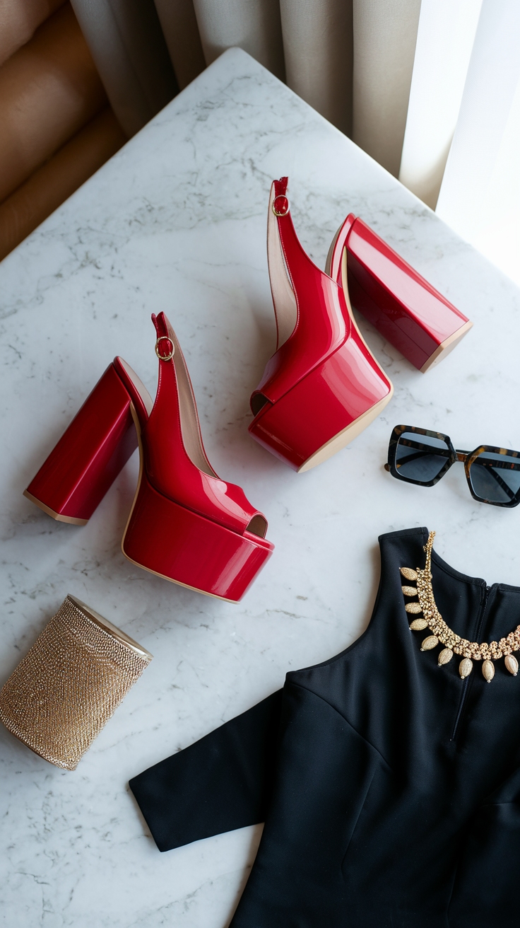 Elegant Platform Heels Outfit Ideas for Dressy Events outfit idea