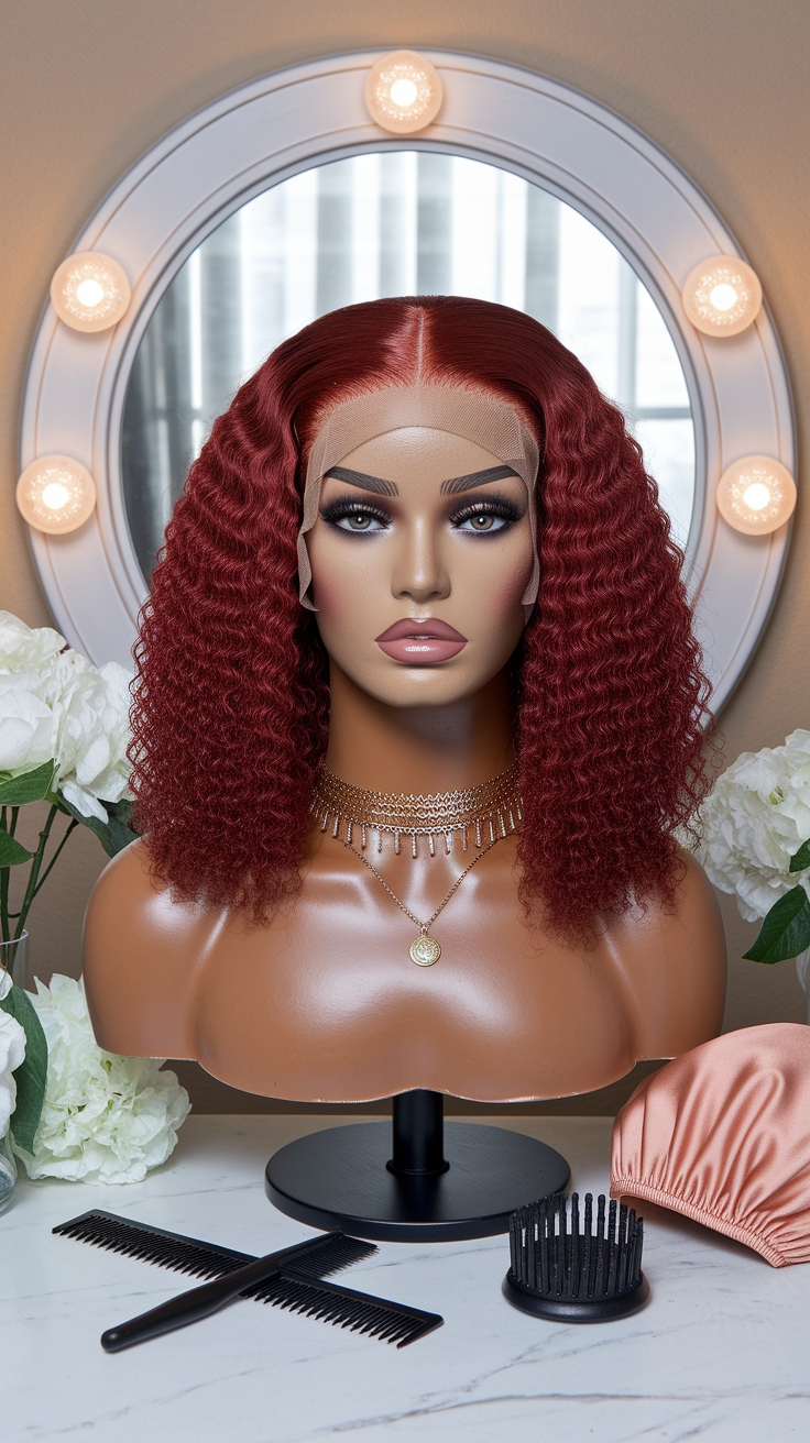 Red Closure Wig: A Guide to Perfectly Styled Hair outfit idea