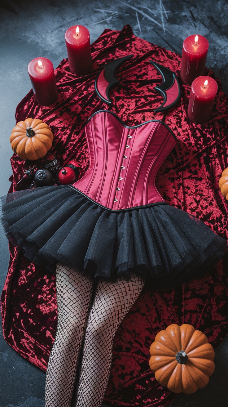 Spooky Red Corset Outfit Halloween Ideas outfit idea