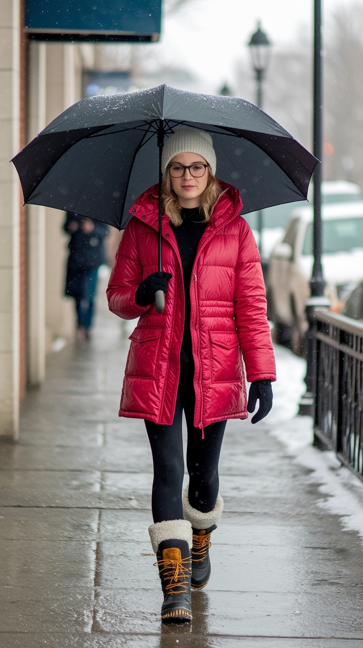 Chic Red Parka Outfit for Cold Weather Style outfit idea
