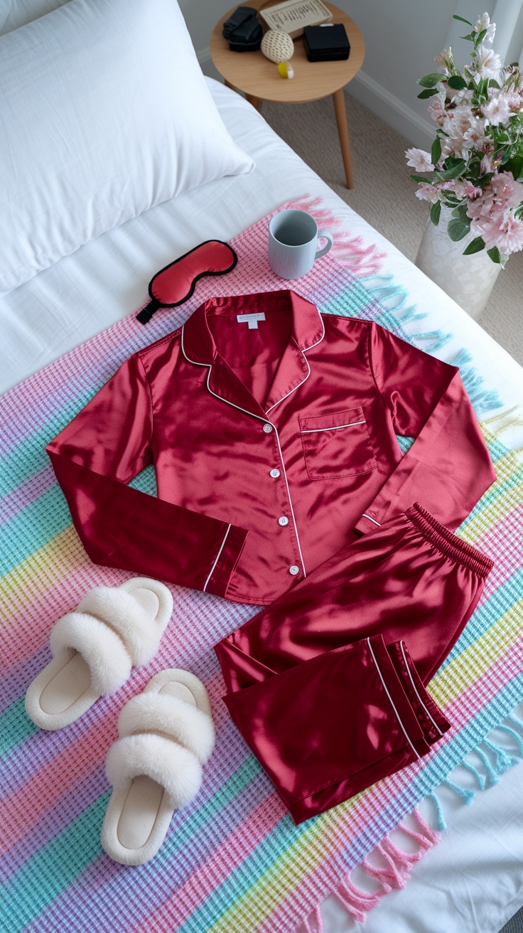 Cozy and Stylish: The Best Red Pyjamas for Relaxation outfit idea