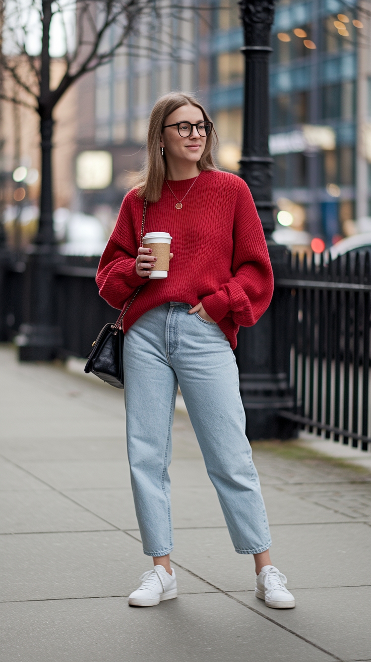 Casually Chic Red Sweater Outfit for Everyday Wear outfit idea