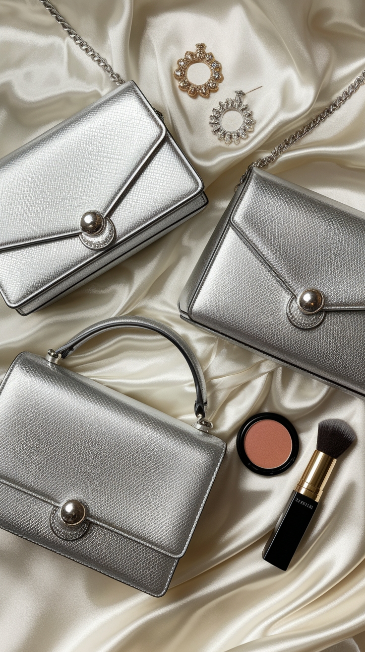 Shining Bright with Silver Bags Metallic Accessories outfit idea