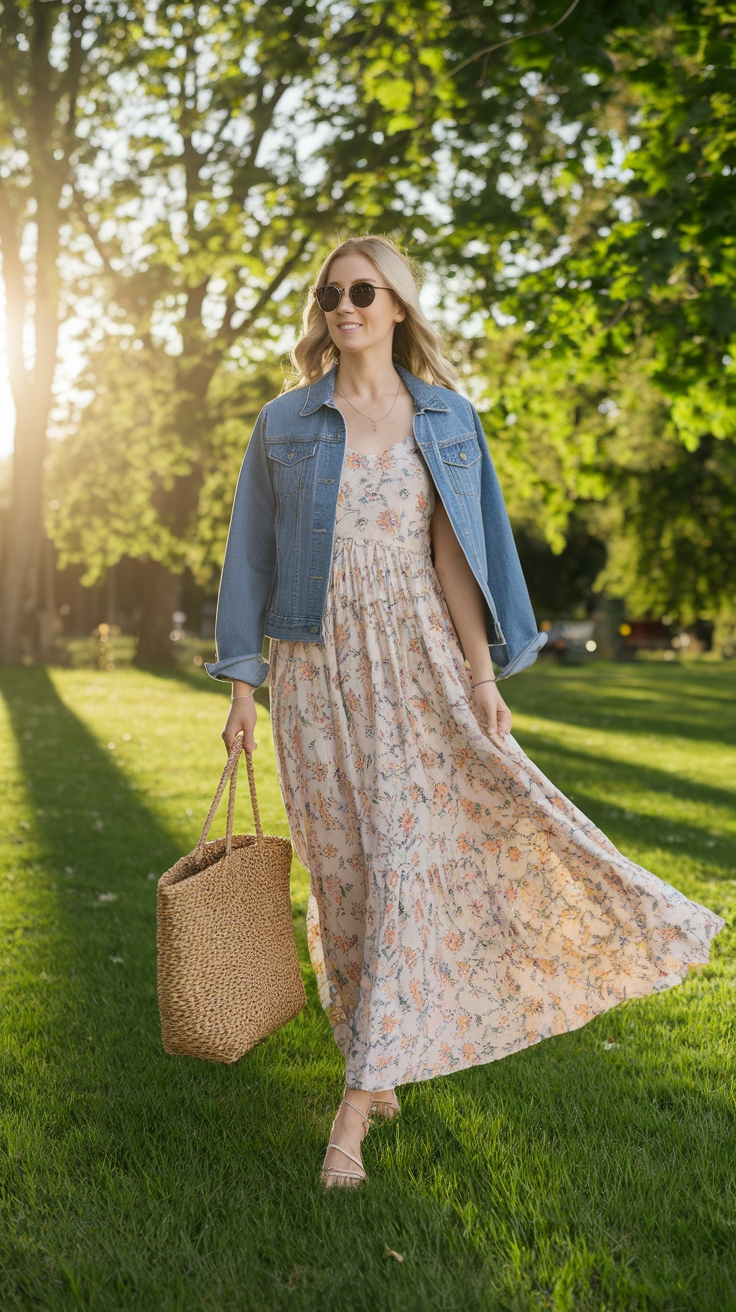 Casual Spring Maxi Dress Outfit for Weekend Fun outfit idea
