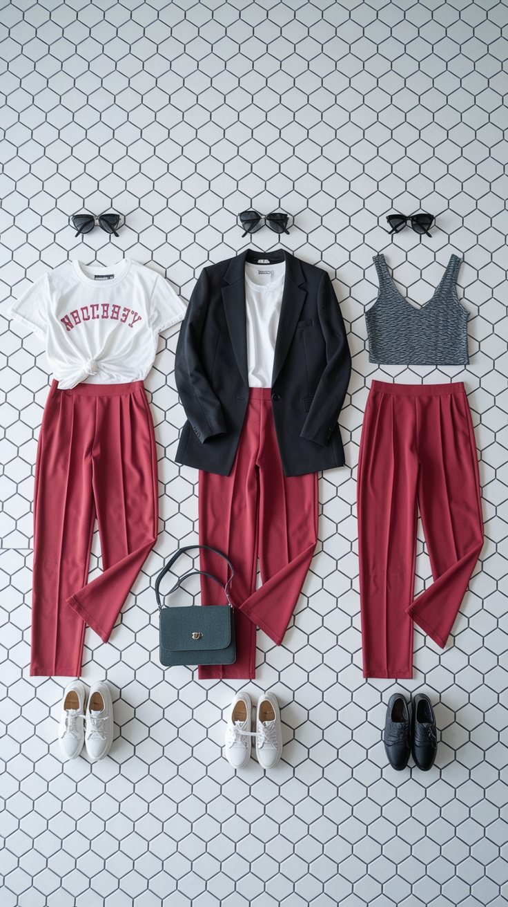 Creative Ideas for Styling Red Pants Effortlessly outfit idea