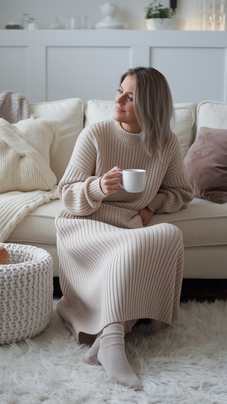 Sweater Dresses Maxi: Cozy Yet Chic for Chilly Nights outfit idea