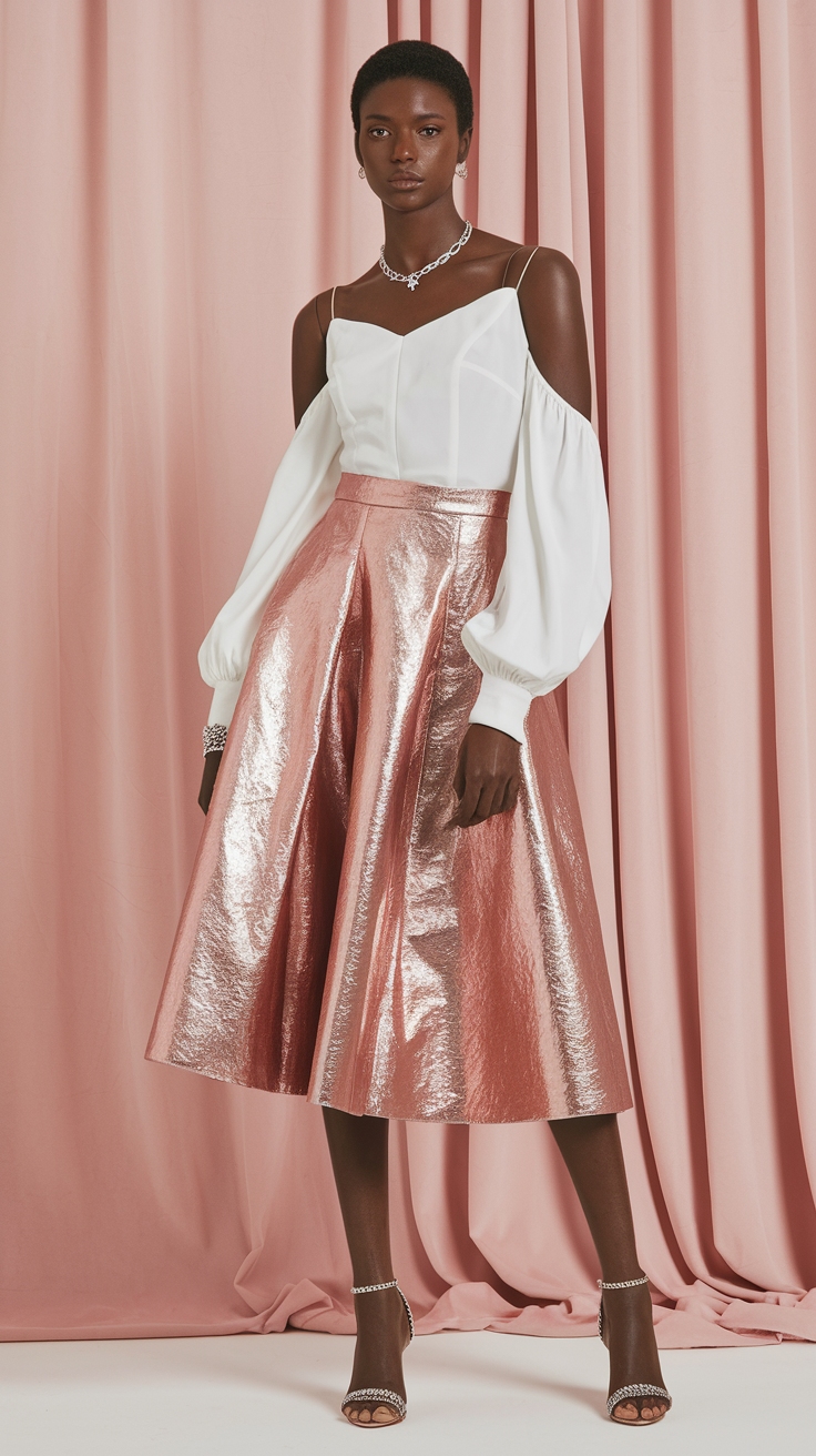 The Allure of a White and Metallic Outfit outfit idea