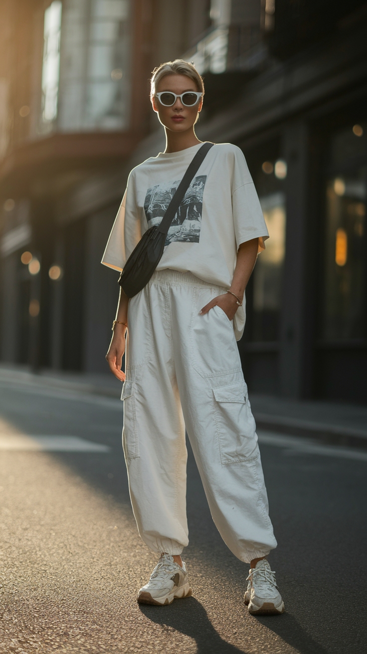 Trendy White Baggy Cargo Pants Outfit Ideas outfit idea