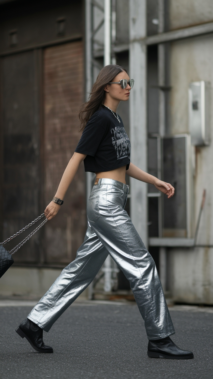 Zara Metallic Jeans Outfit: Effortlessly Stylish outfit idea