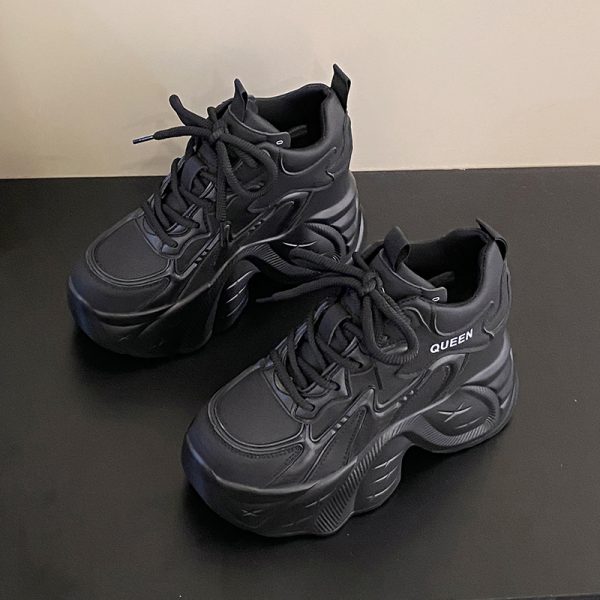 10cm Height-Increasing Dad Shoes for Women - Spring 2025 Thick-Soled Casual Sneakers for Short Stature, Trendy Little White Shoes
