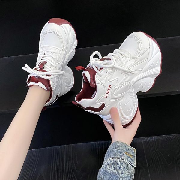 10cm Height-Increasing Dad Shoes for Women - Spring 2025 Thick-Soled Casual Sneakers for Short Stature, Trendy Little White Shoes