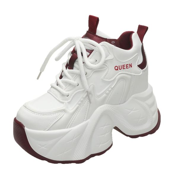 10cm Height-Increasing Dad Shoes for Women - Spring 2025 Thick-Soled Casual Sneakers for Short Stature, Trendy Little White Shoes