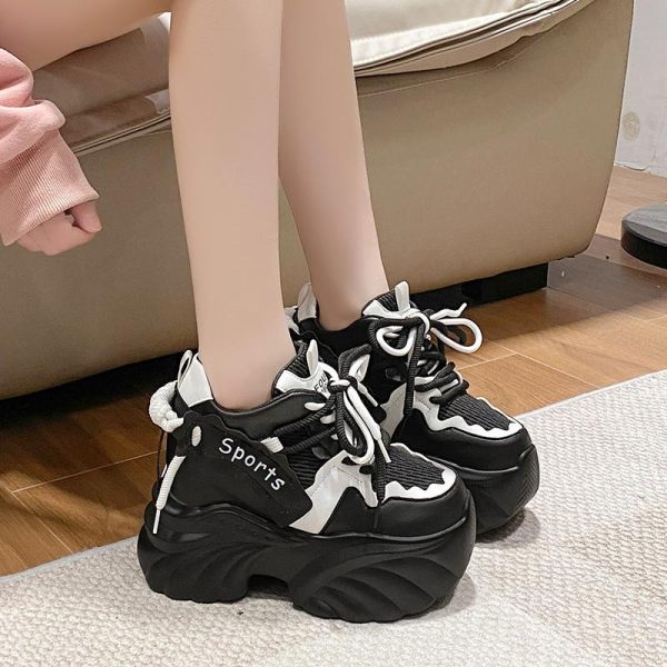10cm Thick-Soled Height-Increasing Dad Shoes for Women - Spring 2025 Trendy European Sports Casual Footwear for Petites