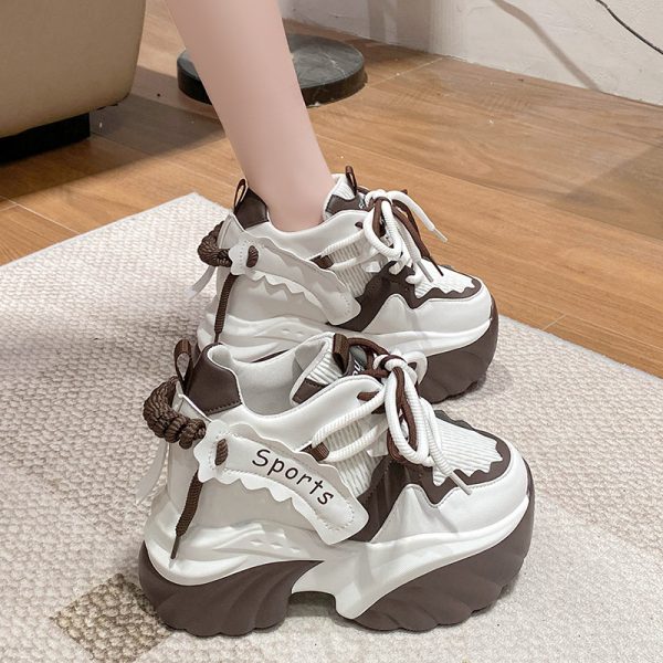 10cm Thick-Soled Height-Increasing Dad Shoes for Women - Spring 2025 Trendy European Sports Casual Footwear for Petites