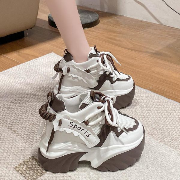 10cm Thick-Soled Height-Increasing Dad Shoes for Women - Spring 2025 Trendy European Sports Casual Footwear for Petites