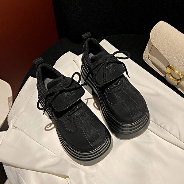 10cm Thick-Soled Platform Loafers for Women - 2025 Spring Retro British College Style Versatile Low-Height Flats