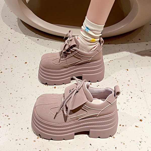 10cm Thick-Soled Platform Loafers for Women - 2025 Spring Retro British College Style Versatile Low-Height Flats