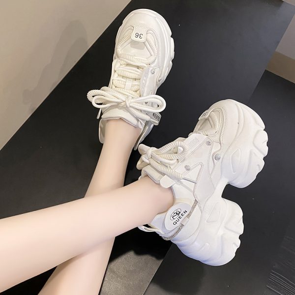 2023 Spring Women's Platform Dad Shoes - Breathable Mesh Thick Sole Casual Sneakers for Short Stature, Trendy Sports Footwear