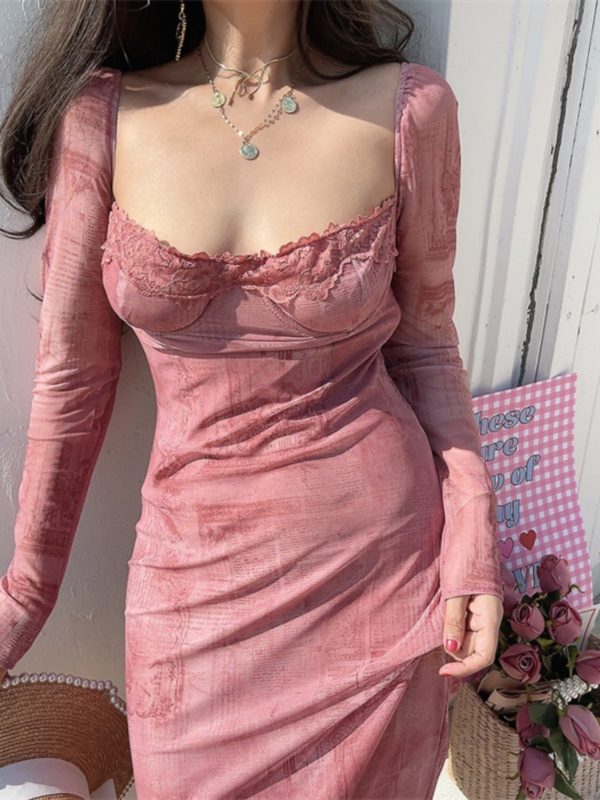 2024 Spring/Summer Fairy Dress - French Lace Corset-Style Bodycon Dress for Women - Sexy Vacation Outfit