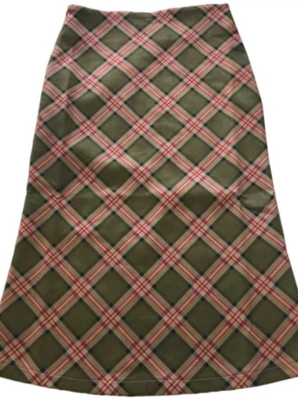 2024 Summer Slim-Fit Checkered Bodycon Mermaid Midi Skirt - American Retro Plaid for Women