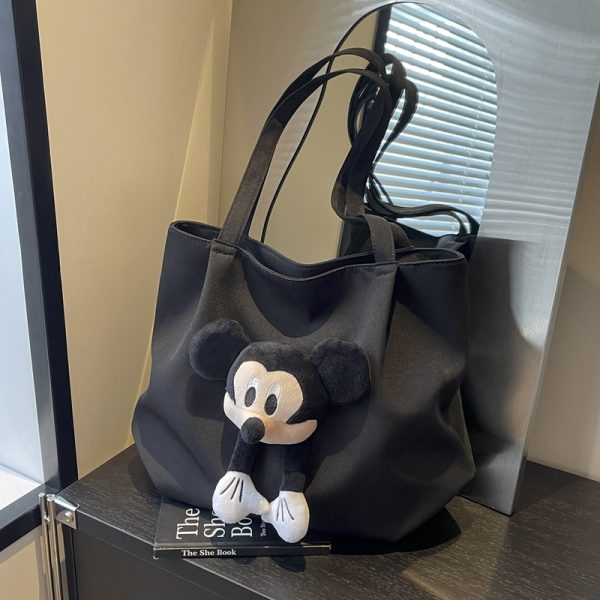 2025 Cute Cartoon Canvas Tote Bag for Women, Large Capacity Commuting Shoulder Bag Ideal for Spring and Summer, Student Friendly