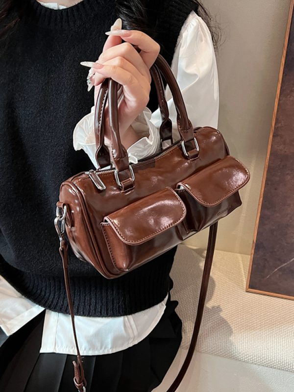 2025 French Vintage Handbag for Women - Oil Wax Leather Small Square Crossbody Bag for Spring/Summer - High-End Shoulder Bag