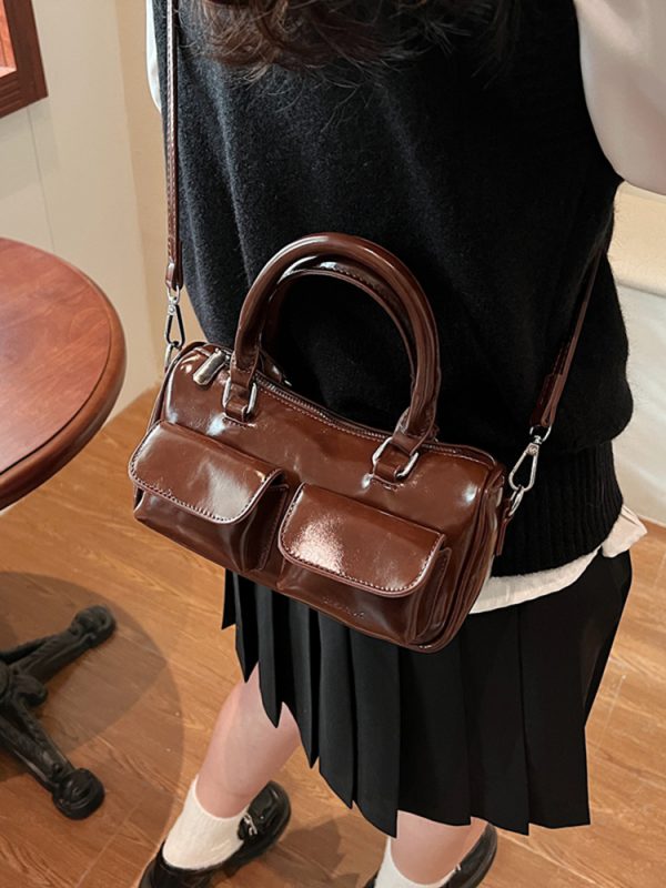 2025 French Vintage Handbag for Women - Oil Wax Leather Small Square Crossbody Bag for Spring/Summer - High-End Shoulder Bag