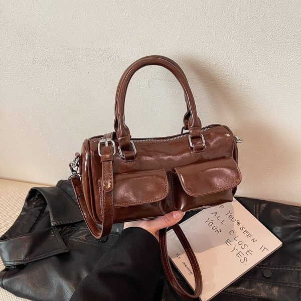 2025 French Vintage Handbag for Women - Oil Wax Leather Small Square Crossbody Bag for Spring/Summer - High-End Shoulder Bag
