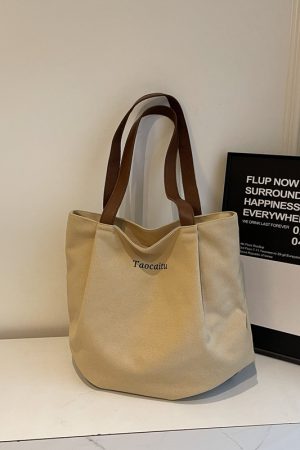 2025 Minimalist Casual Canvas Tote Bag for Women - Versatile Large Capacity Commuting Shoulder Handbag