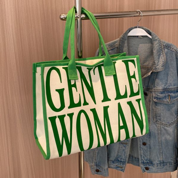 2025 New Fashion Single-Shoulder Canvas Tote Bag for Women, Large Capacity Portable Shopping and Commuting Bag
