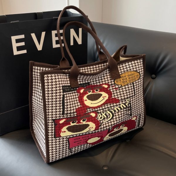 2025 New Fashion Single-Shoulder Canvas Tote Bag for Women, Large Capacity Portable Shopping and Commuting Bag