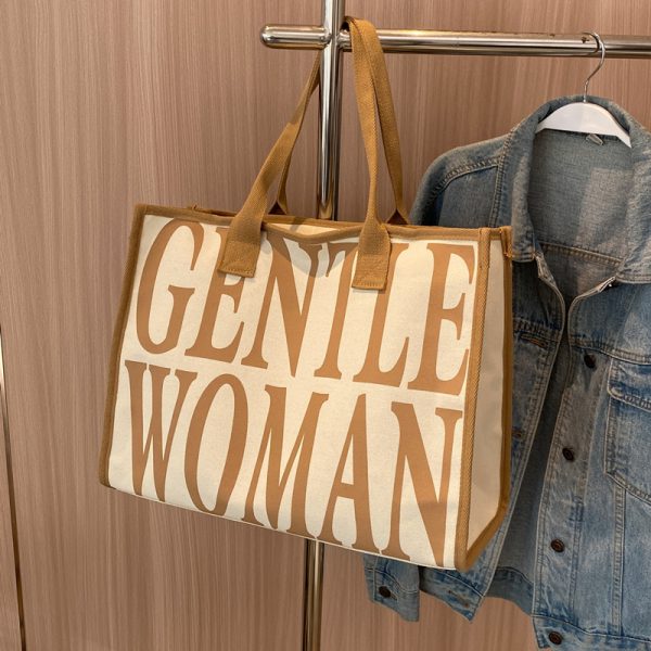2025 New Fashion Single-Shoulder Canvas Tote Bag for Women, Large Capacity Portable Shopping and Commuting Bag