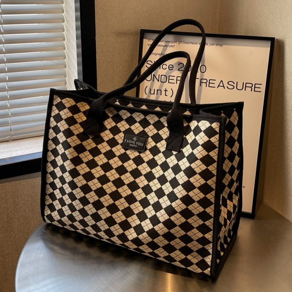 2025 New Fashion Single-Shoulder Canvas Tote Bag for Women, Large Capacity Portable Shopping and Commuting Bag