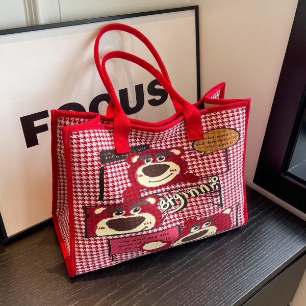 2025 New Fashion Single-Shoulder Canvas Tote Bag for Women, Large Capacity Portable Shopping and Commuting Bag