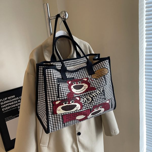 2025 New Fashion Single-Shoulder Canvas Tote Bag for Women, Large Capacity Portable Shopping and Commuting Bag