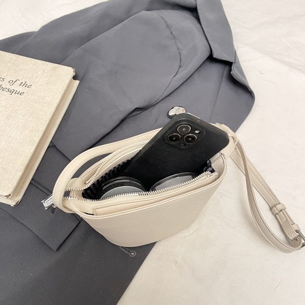 2025 New Minimalist Zipper Bucket Bag for Women - High-End Shoulder Crossbody Phone Bag, Summer Fashion Essential
