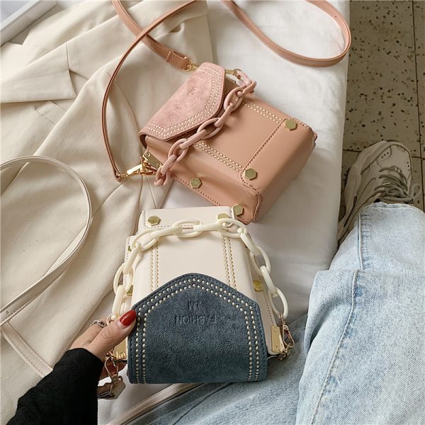 2025 Spring/Summer Women's Color-Blocking Crossbody Bag - Versatile Small Square Handbag for High-End Fashion