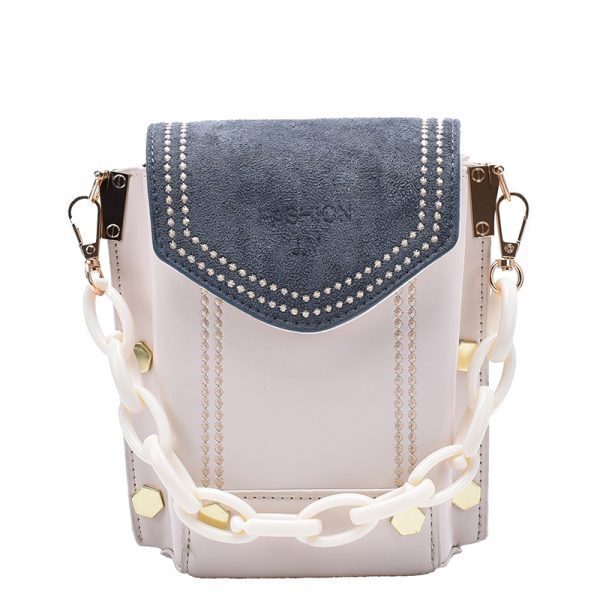 2025 Spring/Summer Women's Color-Blocking Crossbody Bag - Versatile Small Square Handbag for High-End Fashion