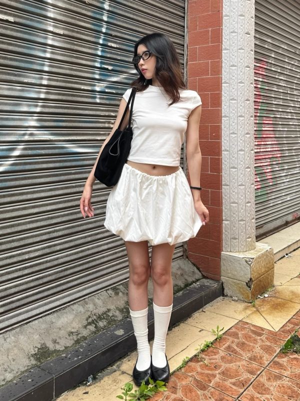 2025 Summer Ballet Girl Style White Versatile Skirt for Women - Flattering Lengthening Design for Elegant Looks