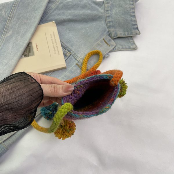 2025 Summer Cute Gradient Knitted Crossbody Phone Bag for Women - Quirky Small Bag, Perfect for Y2K and Festival Style