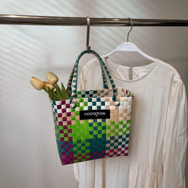 2025 Summer Fashion Woven Handheld Bag for Women - Stylish Bamboo Vegetable Basket for Beach Vacation